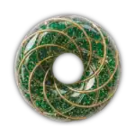 Emerald Jade GaiaWavez Gold Wire Cosmic Donut