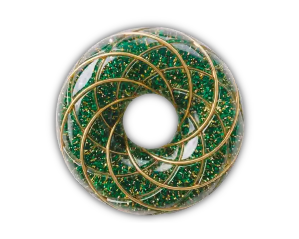 Emerald Jade GaiaWavez Gold Wire Cosmic Donut
