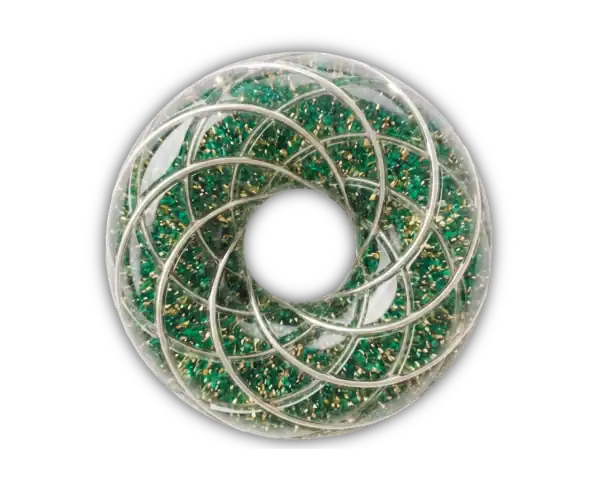 Emerald Jade GaiaWavez Silver Wire Cosmic Donut