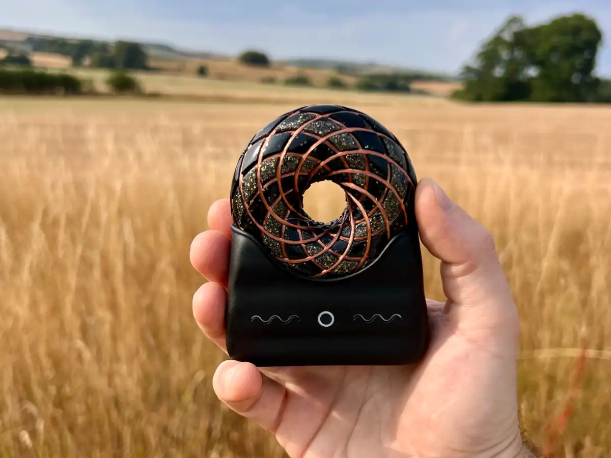 Gaia Wavez Frequency Donut Black and Gold in Hand 2